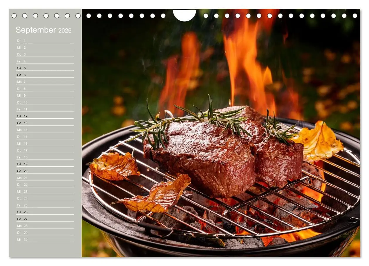 Bild: 9783457942840 | Der Grillkalender für echte Männer (Wandkalender 2026 DIN A4 quer),...