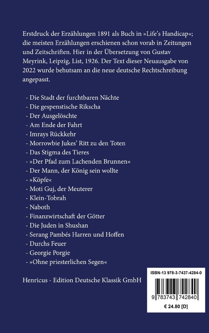 Rückseite: 9783743742840 | Dunkles Indien | Rudyard Kipling | Buch | HC runder Rücken kaschiert