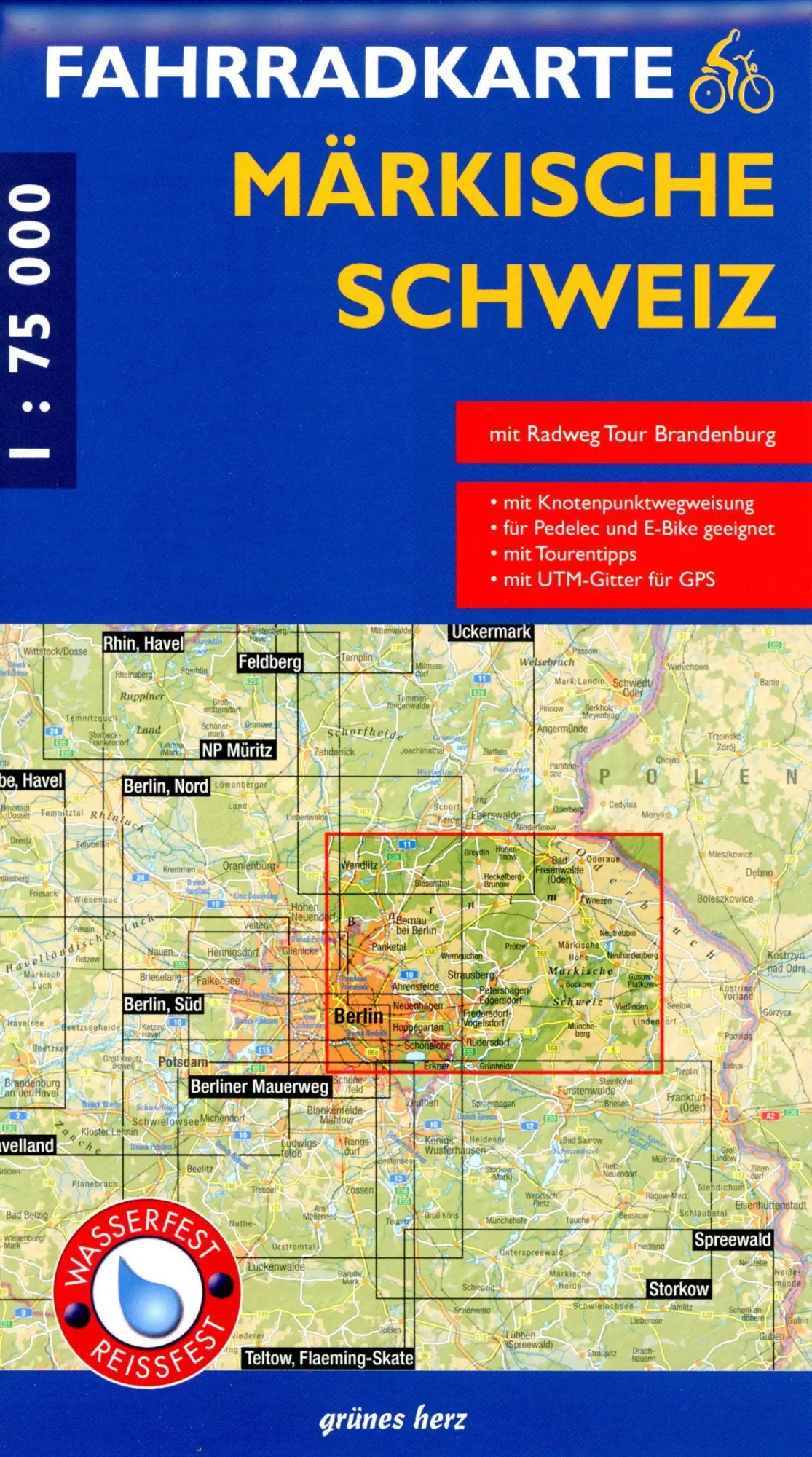 Cover: 9783866362840 | Fahrradkarte Märkische Schweiz 1:75 000 | (Land-)Karte | Deutsch