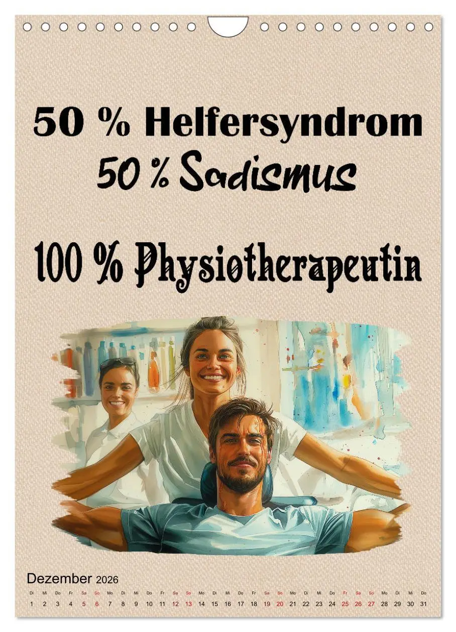 Bild: 9783516262940 | Physiosprüche (Wandkalender 2026 DIN A4 hoch), CALVENDO Monatskalender
