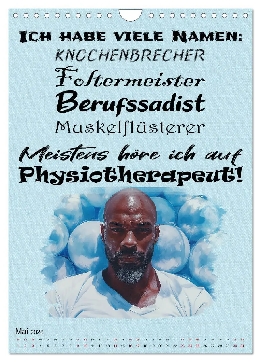 Bild: 9783516262940 | Physiosprüche (Wandkalender 2026 DIN A4 hoch), CALVENDO Monatskalender