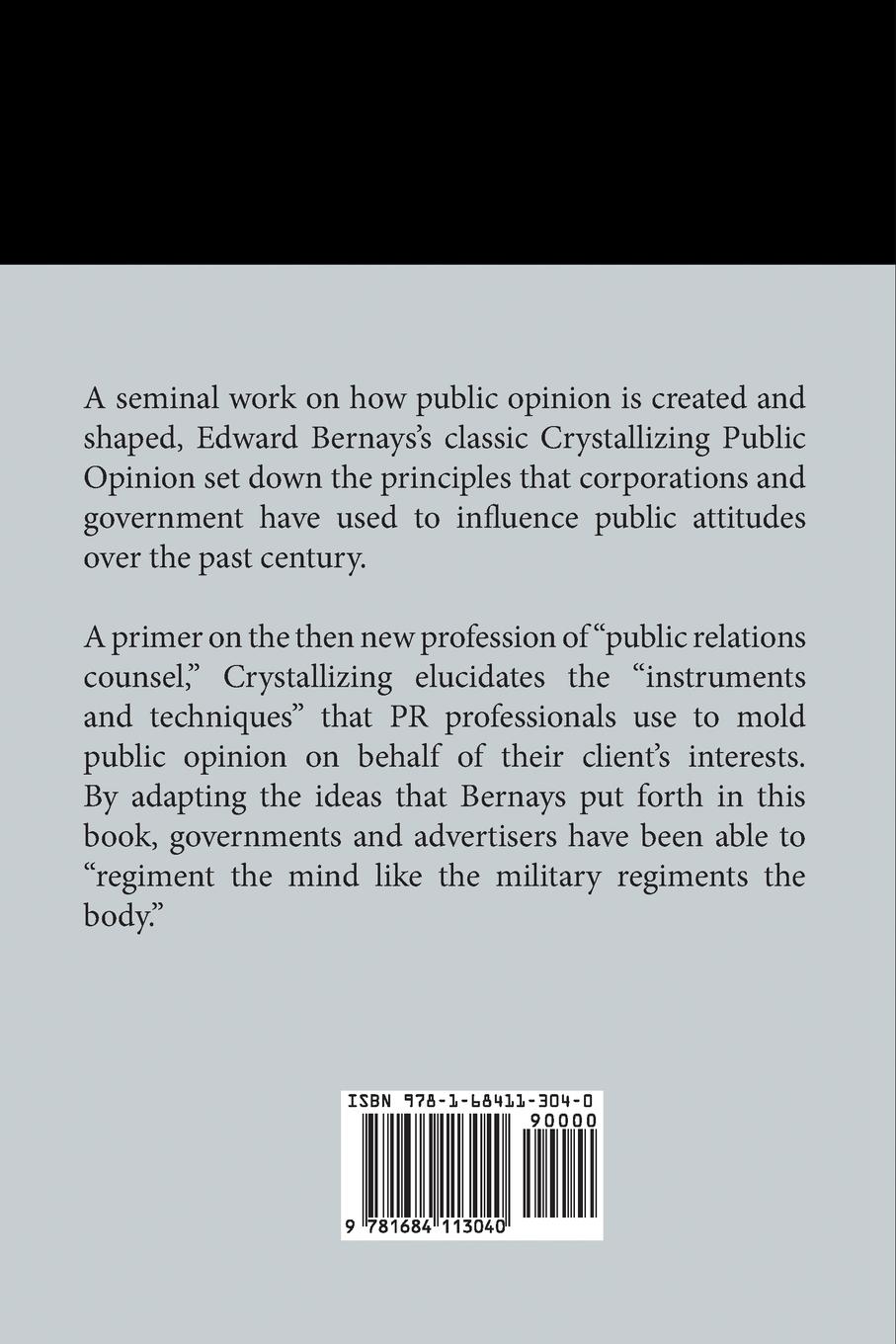 Rückseite: 9781684113040 | Crystallizing Public Opinion | Edward Bernays | Taschenbuch | Englisch
