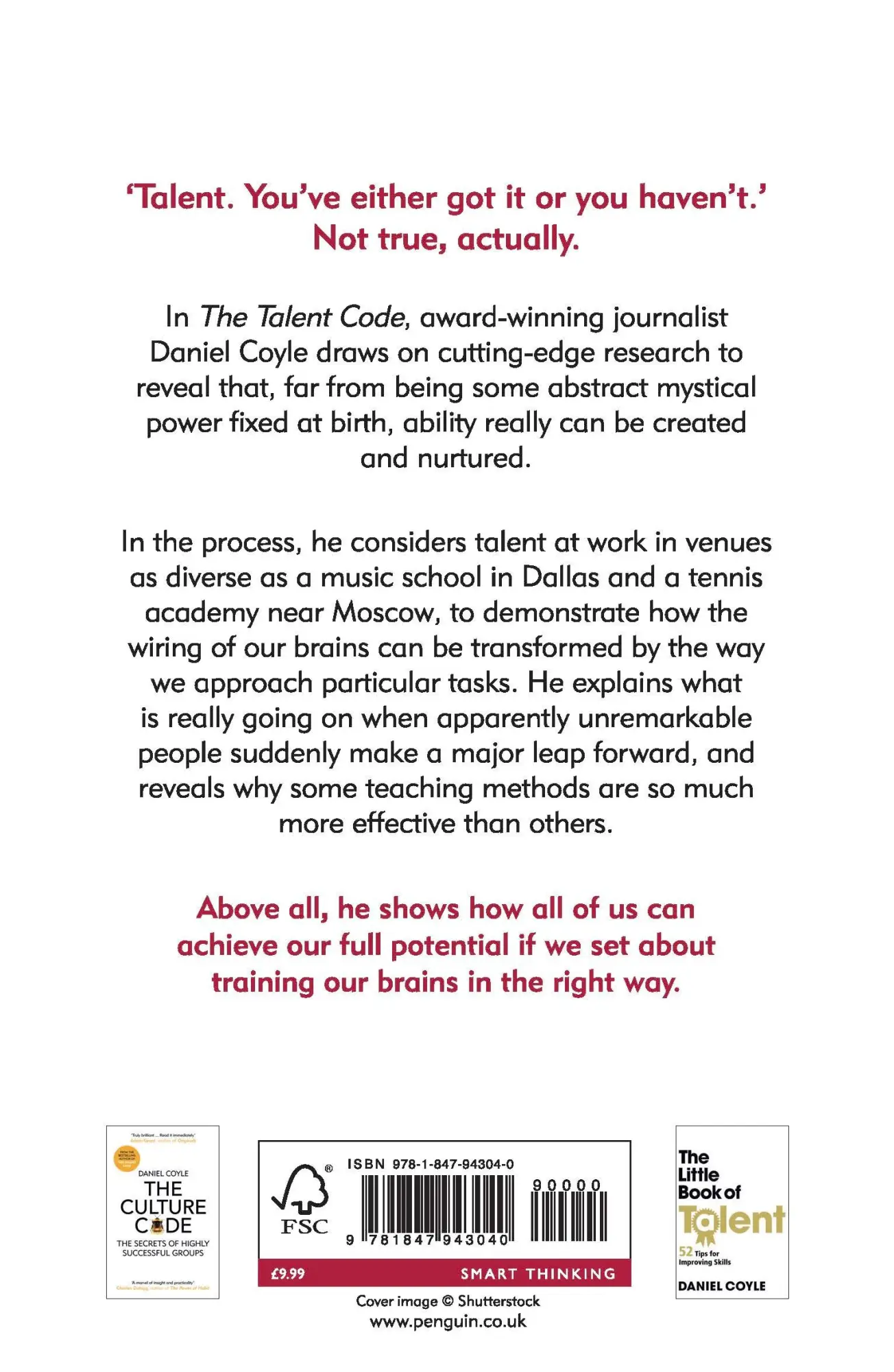 Rückseite: 9781847943040 | The Talent Code | Greatness isn't born. It's grown | Daniel Coyle