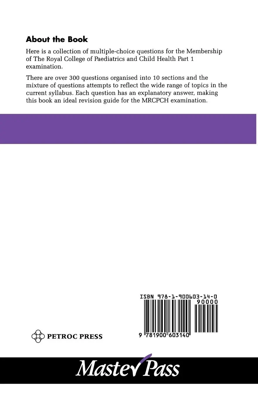 Rückseite: 9781900603140 | MCQs for the MRCPCH Part 1 | Padmanabhan Ramnarayan | Taschenbuch