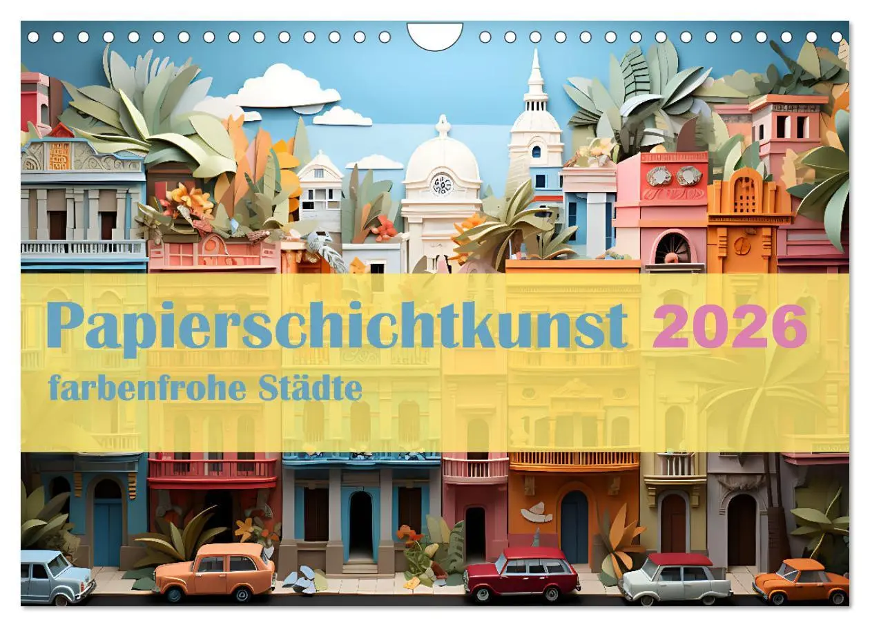 Cover: 9783457363140 | Papierschicktkunst - farbenfohe Städte (Wandkalender 2026 DIN A4...