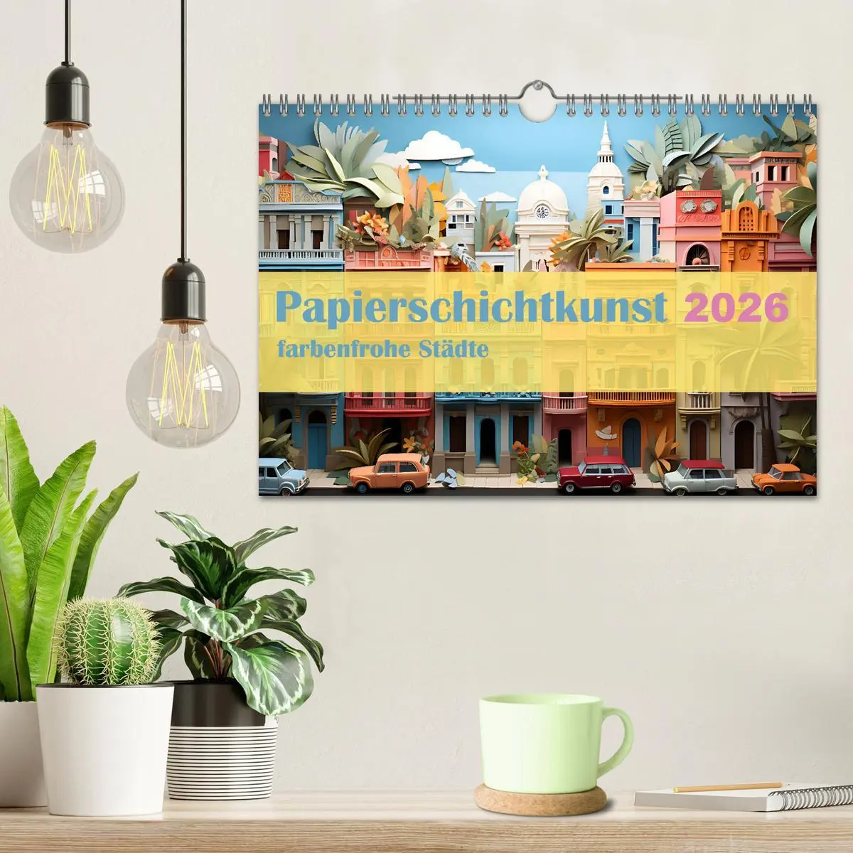 Bild: 9783457363140 | Papierschicktkunst - farbenfohe Städte (Wandkalender 2026 DIN A4...