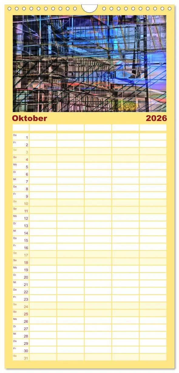Bild: 9783516523140 | Familienplaner 2026 - Abstrakt mit 5 Spalten (Wandkalender, 21 x 45...