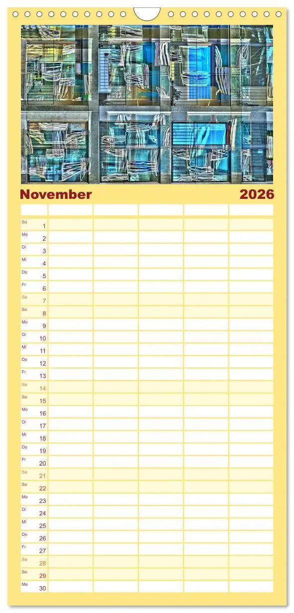 Bild: 9783516523140 | Familienplaner 2026 - Abstrakt mit 5 Spalten (Wandkalender, 21 x 45...
