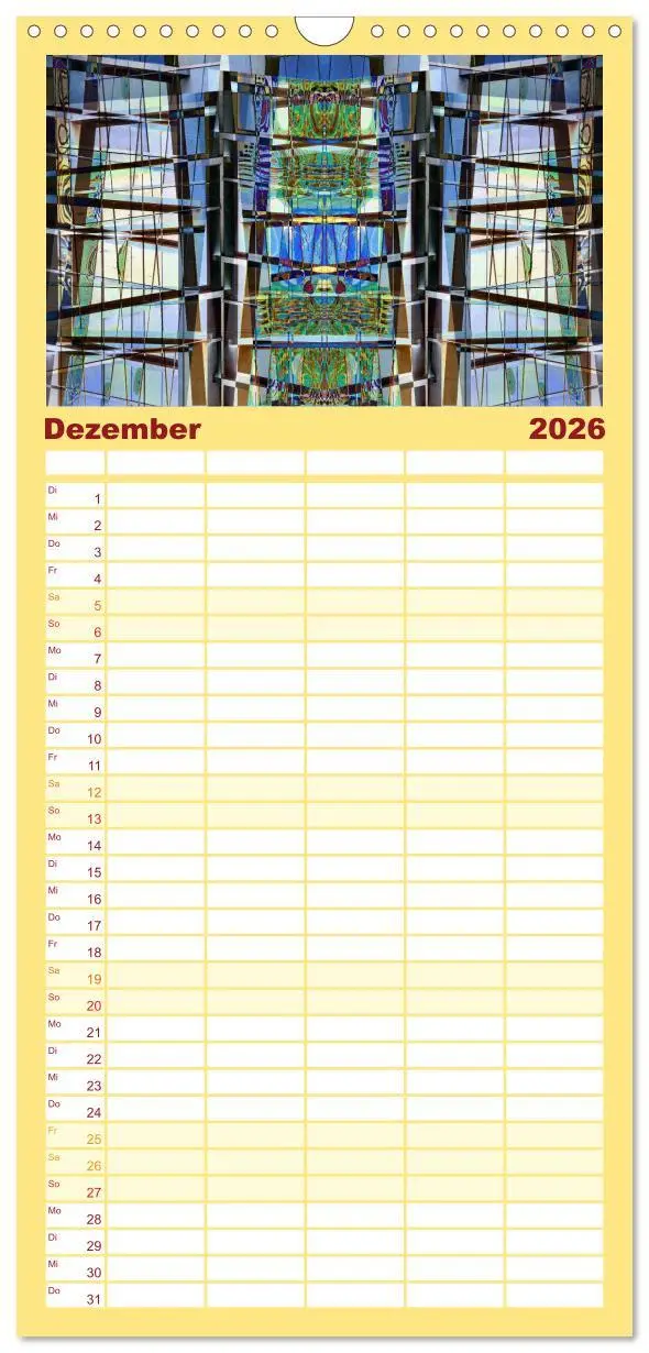 Bild: 9783516523140 | Familienplaner 2026 - Abstrakt mit 5 Spalten (Wandkalender, 21 x 45...