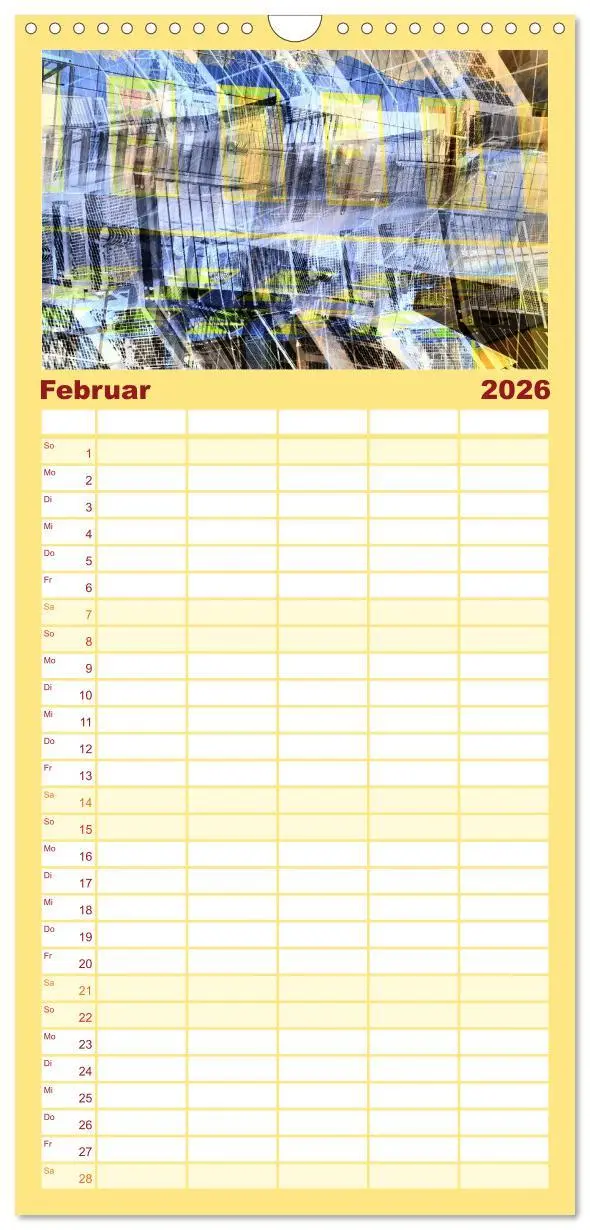 Bild: 9783516523140 | Familienplaner 2026 - Abstrakt mit 5 Spalten (Wandkalender, 21 x 45...
