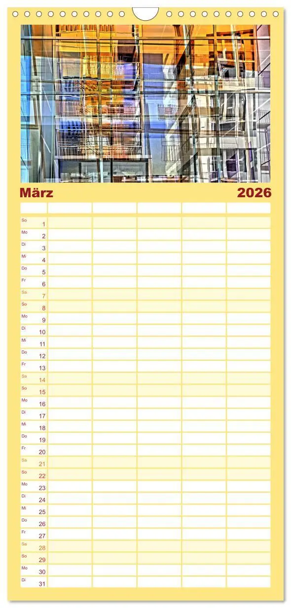 Bild: 9783516523140 | Familienplaner 2026 - Abstrakt mit 5 Spalten (Wandkalender, 21 x 45...