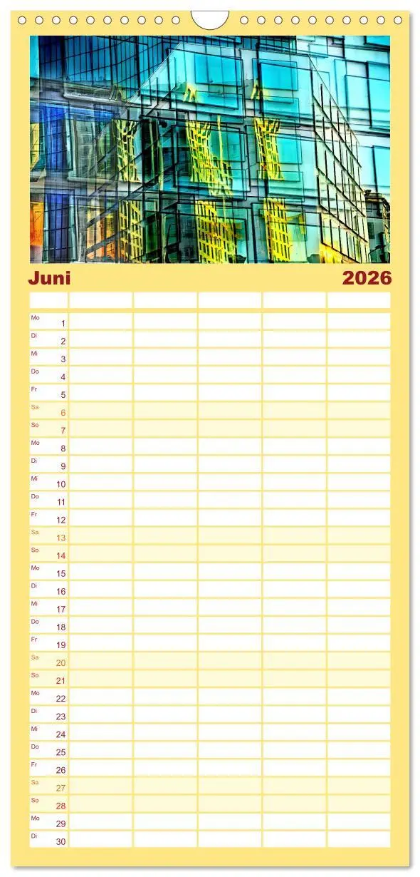 Bild: 9783516523140 | Familienplaner 2026 - Abstrakt mit 5 Spalten (Wandkalender, 21 x 45...