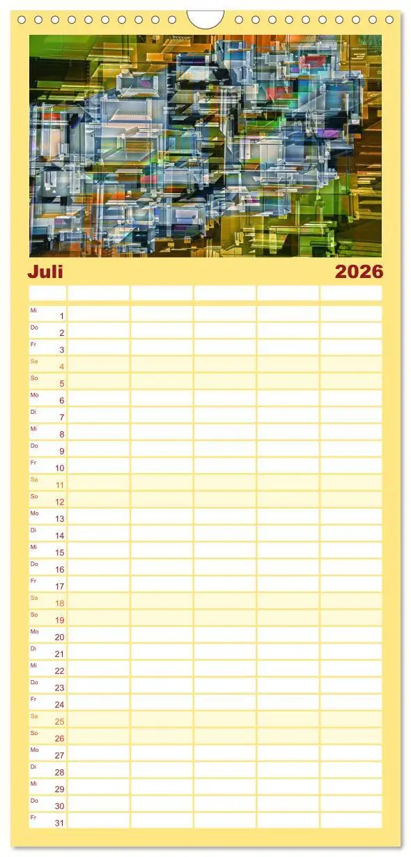 Bild: 9783516523140 | Familienplaner 2026 - Abstrakt mit 5 Spalten (Wandkalender, 21 x 45...