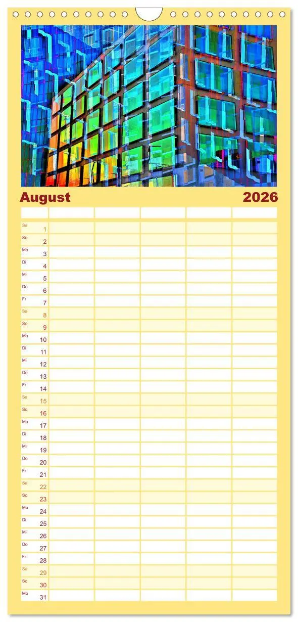 Bild: 9783516523140 | Familienplaner 2026 - Abstrakt mit 5 Spalten (Wandkalender, 21 x 45...