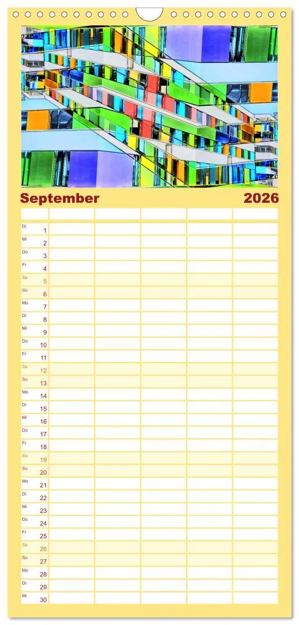 Bild: 9783516523140 | Familienplaner 2026 - Abstrakt mit 5 Spalten (Wandkalender, 21 x 45...