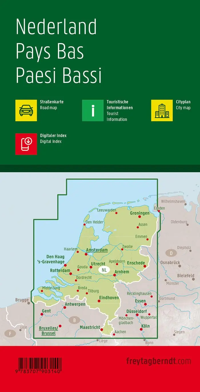 Rückseite: 9783707903140 | Niederlande 1 : 300 000 | (Land-)Karte | Deutsch | 2008