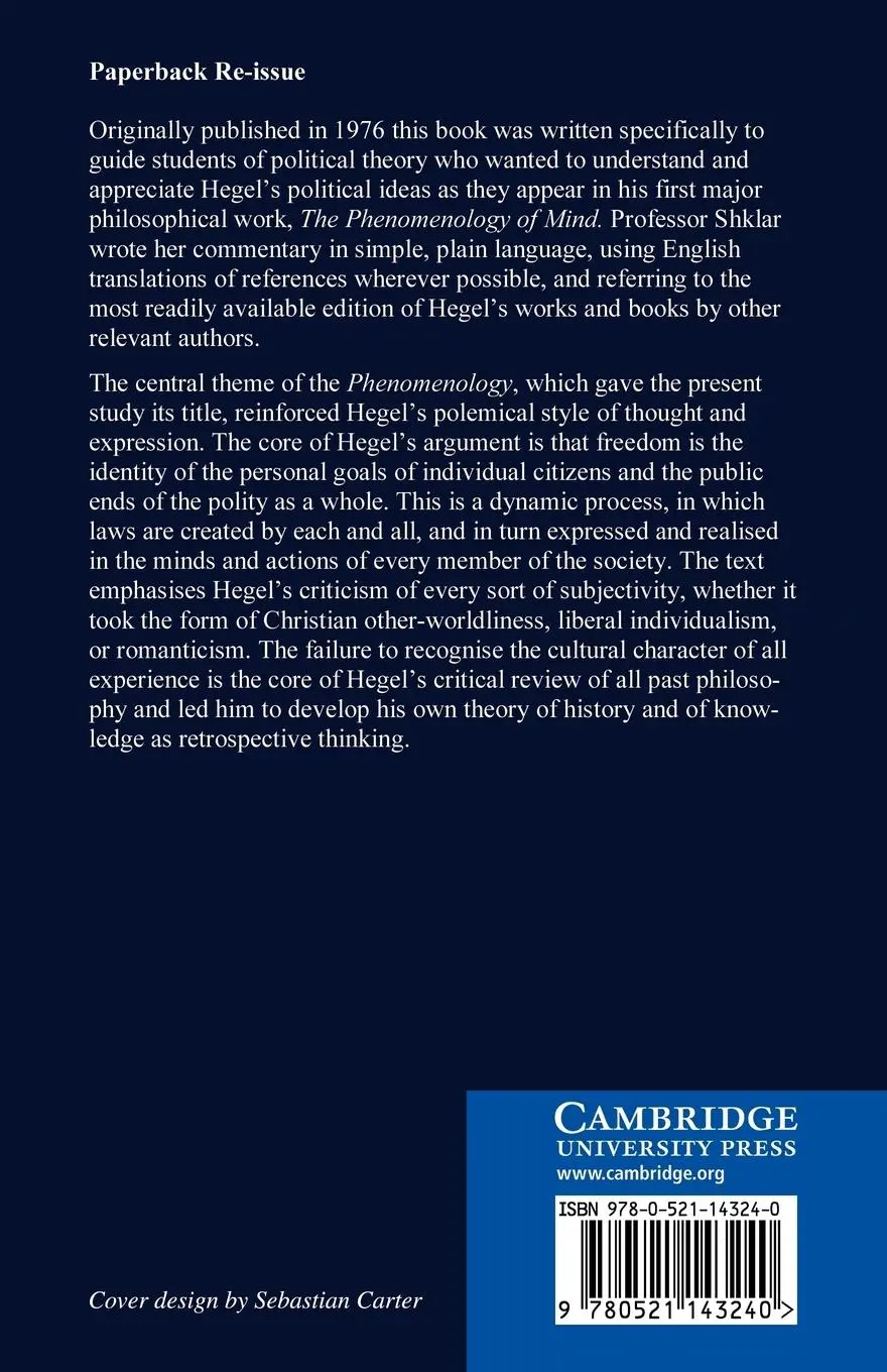 Rückseite: 9780521143240 | Freedom and Independence | Judith N. Shklar | Taschenbuch | Englisch