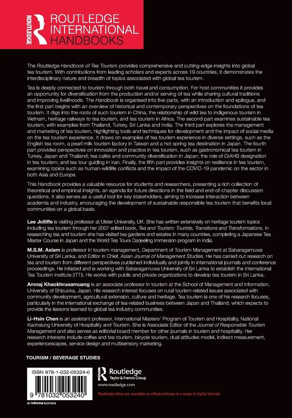 Rückseite: 9781032053240 | Routledge Handbook of Tea Tourism | Lee Jolliffe (u. a.) | Taschenbuch