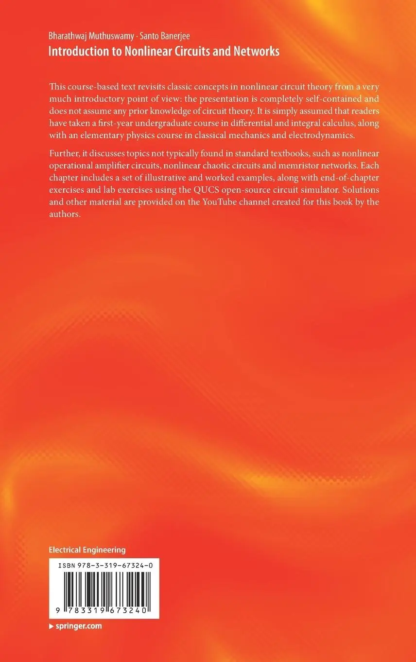 Rückseite: 9783319673240 | Introduction to Nonlinear Circuits and Networks | Banerjee (u. a.)