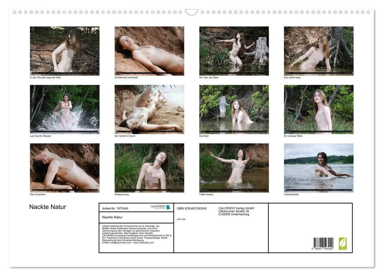 Bild: 9783457593240 | Nackte Natur (Wandkalender 2026 DIN A2 quer), CALVENDO Monatskalender