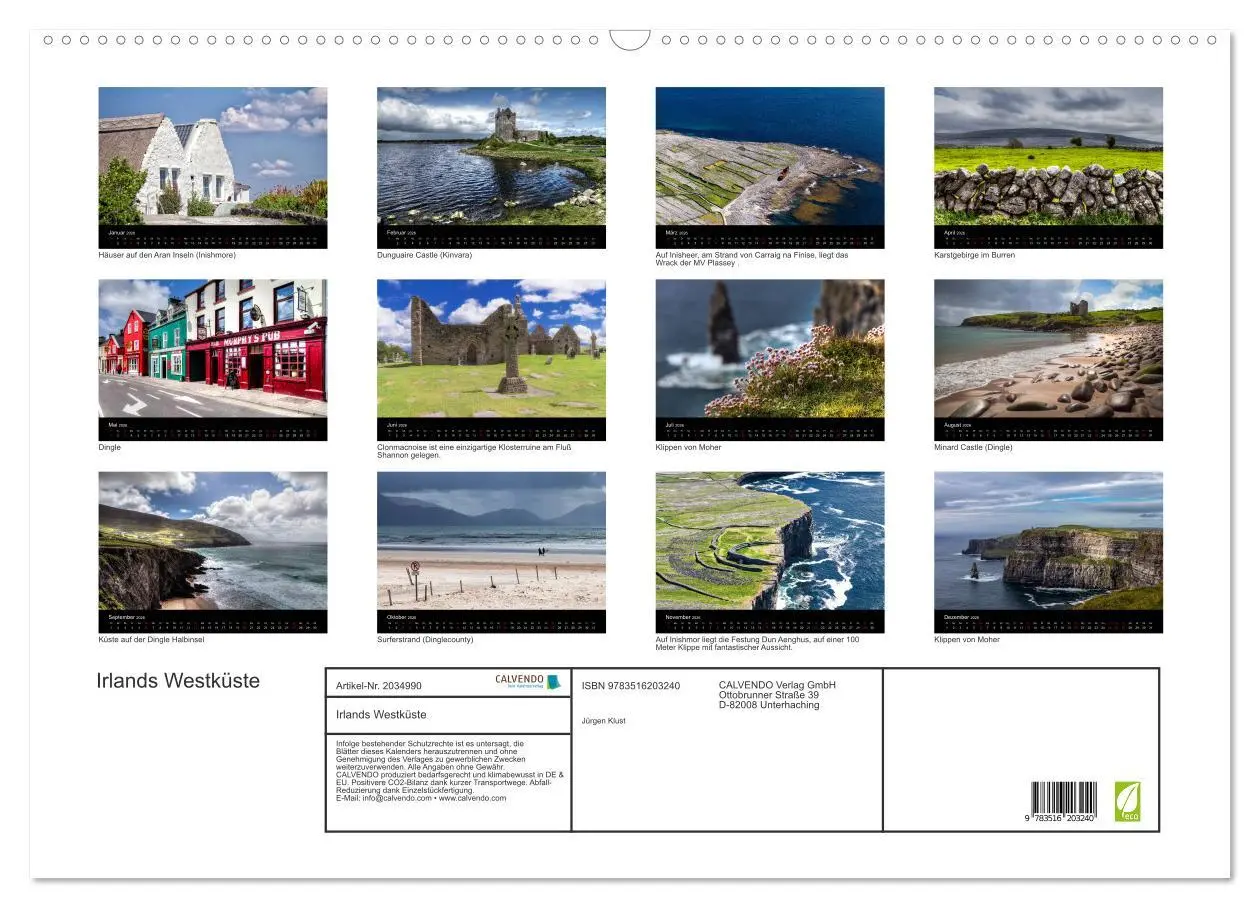 Bild: 9783516203240 | Irlands Westküste (Wandkalender 2026 DIN A2 quer), CALVENDO...