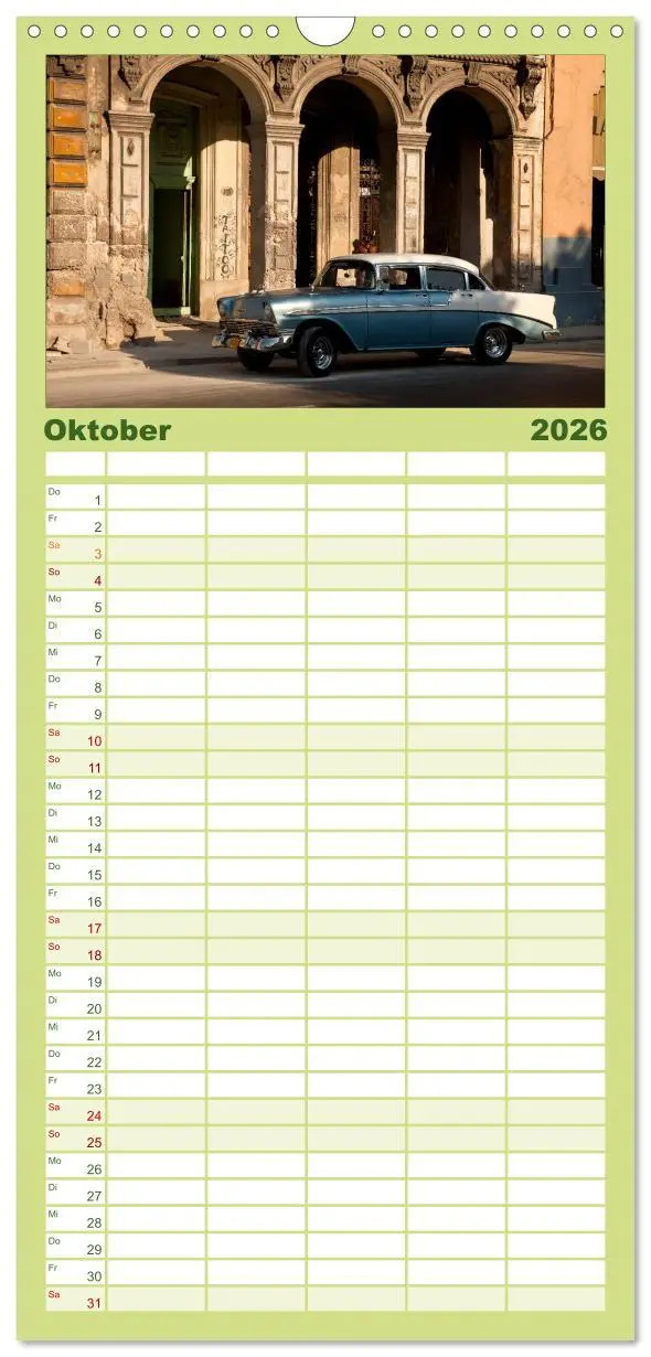 Bild: 9783516513240 | Familienplaner 2026 - Classic Cars of Cuba mit 5 Spalten...