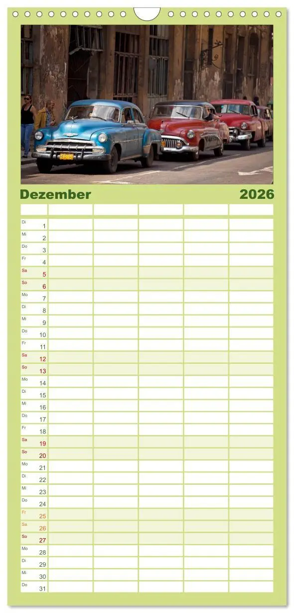 Bild: 9783516513240 | Familienplaner 2026 - Classic Cars of Cuba mit 5 Spalten...