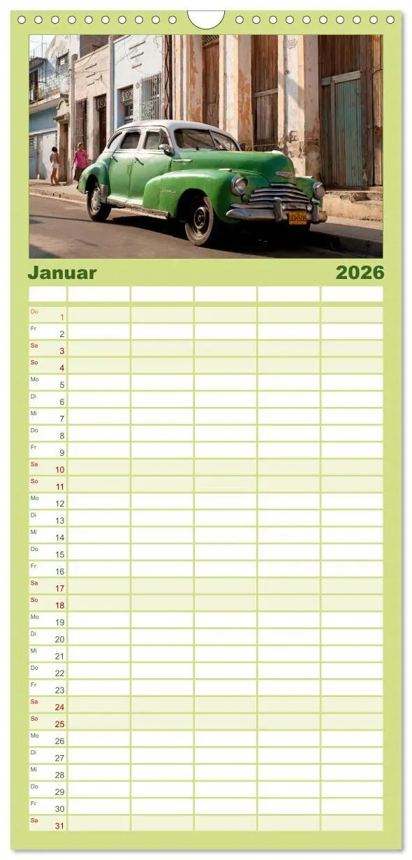 Bild: 9783516513240 | Familienplaner 2026 - Classic Cars of Cuba mit 5 Spalten...