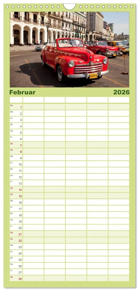 Bild: 9783516513240 | Familienplaner 2026 - Classic Cars of Cuba mit 5 Spalten...
