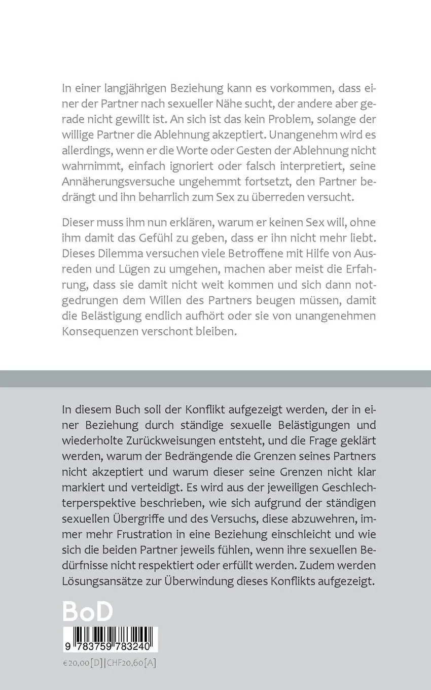 Rückseite: 9783759783240 | Ungewollter Sex in der Beziehung | Sven Grüttefien | Taschenbuch