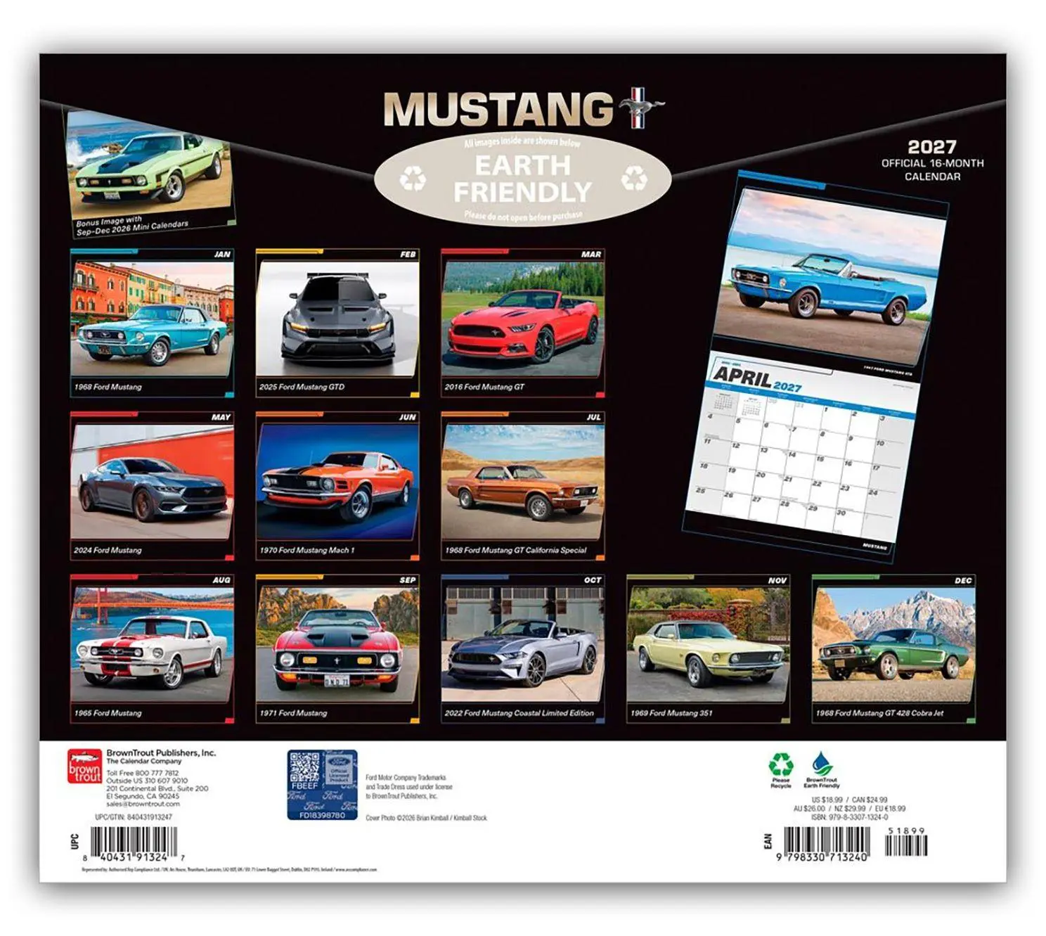 Rückseite: 9798330713240 | Mustang - Ford Mustang 2027 - 16-Monatskalender im Deluxe-Format