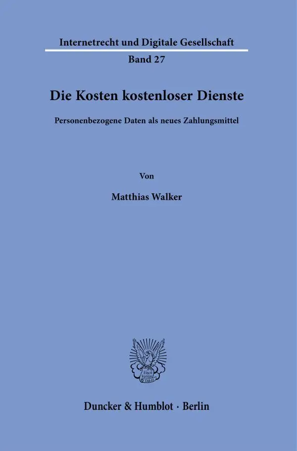 Cover: 9783428183340 | Die Kosten kostenloser Dienste. | Matthias Walker | Taschenbuch | 2021
