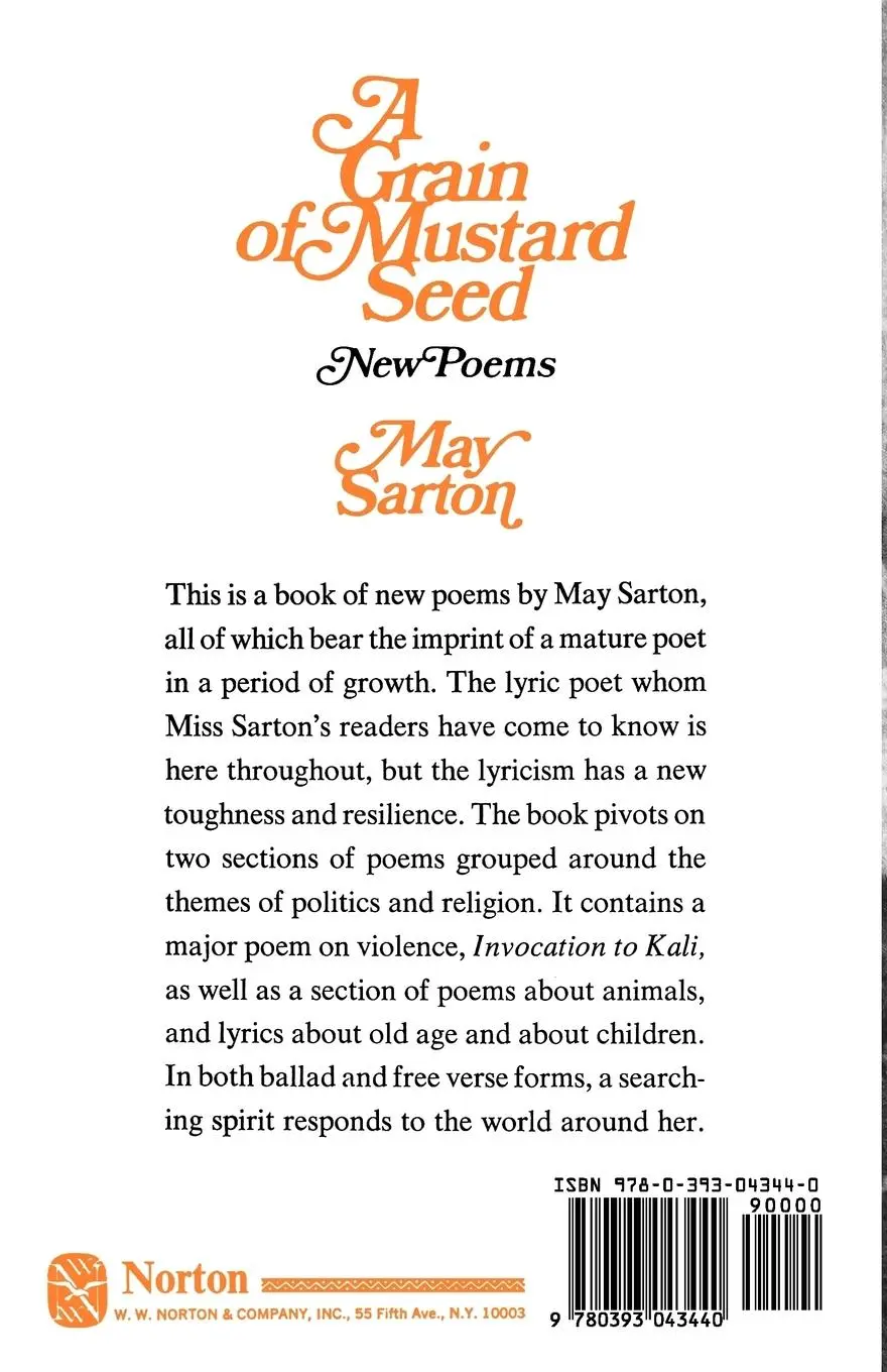 Rückseite: 9780393043440 | A Grain of a Mustard Seed | May Sarton | Taschenbuch | Englisch