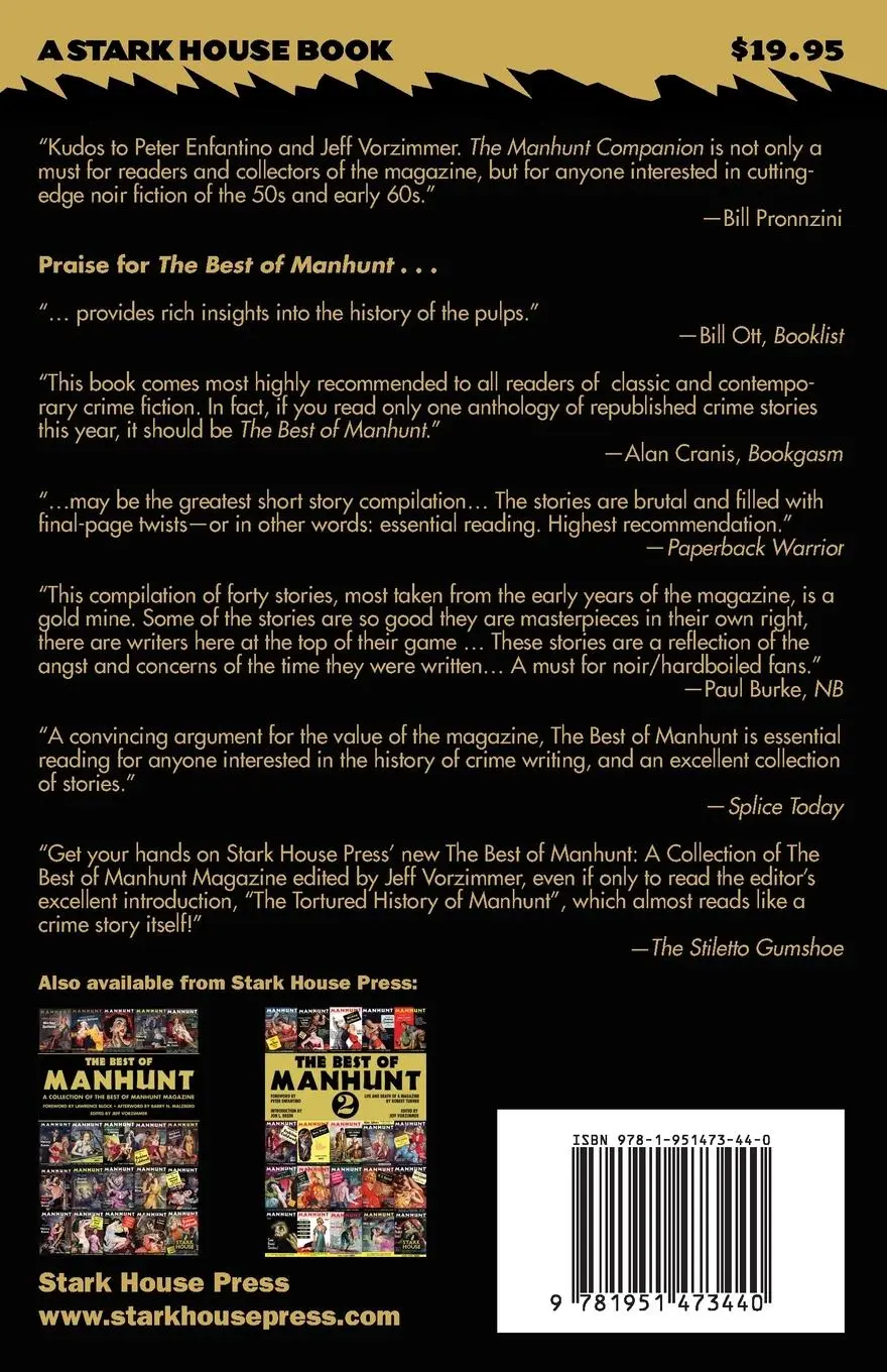 Rückseite: 9781951473440 | The Manhunt Companion | Peter Enfantino (u. a.) | Taschenbuch | 2021