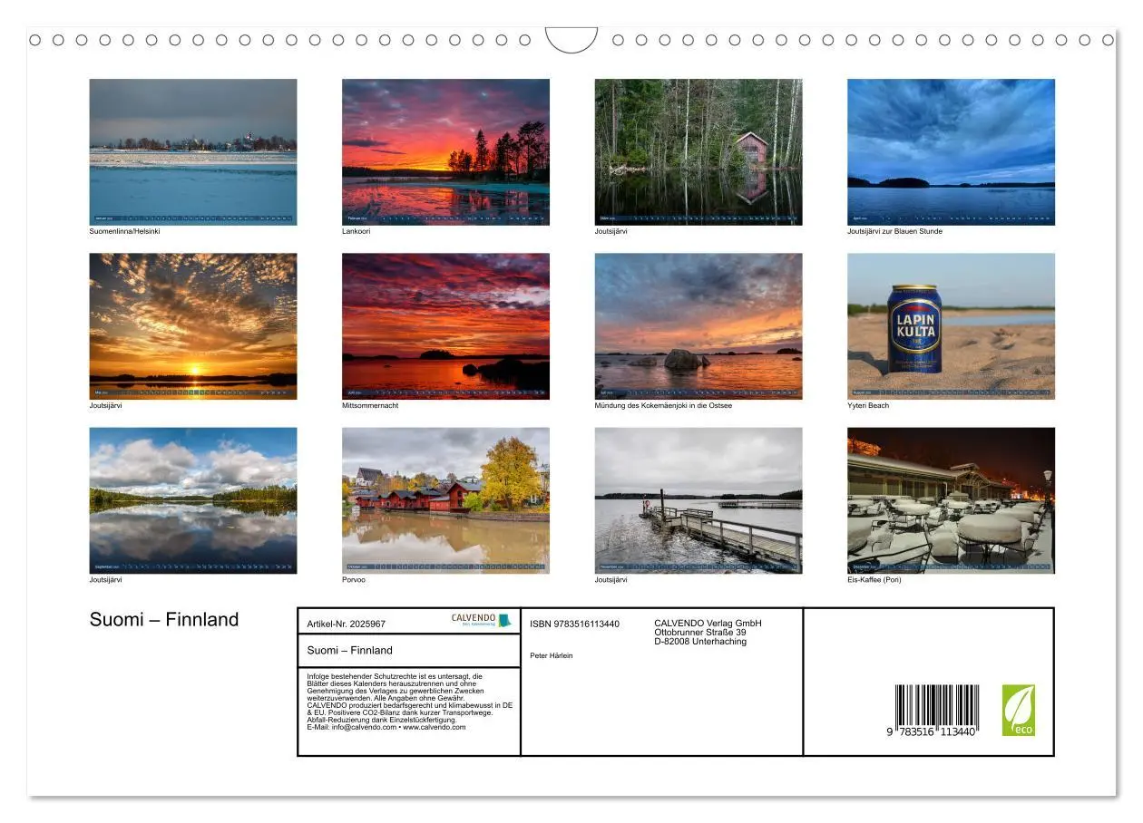Bild: 9783516113440 | Suomi - Finnland (Wandkalender 2026 DIN A3 quer), CALVENDO...