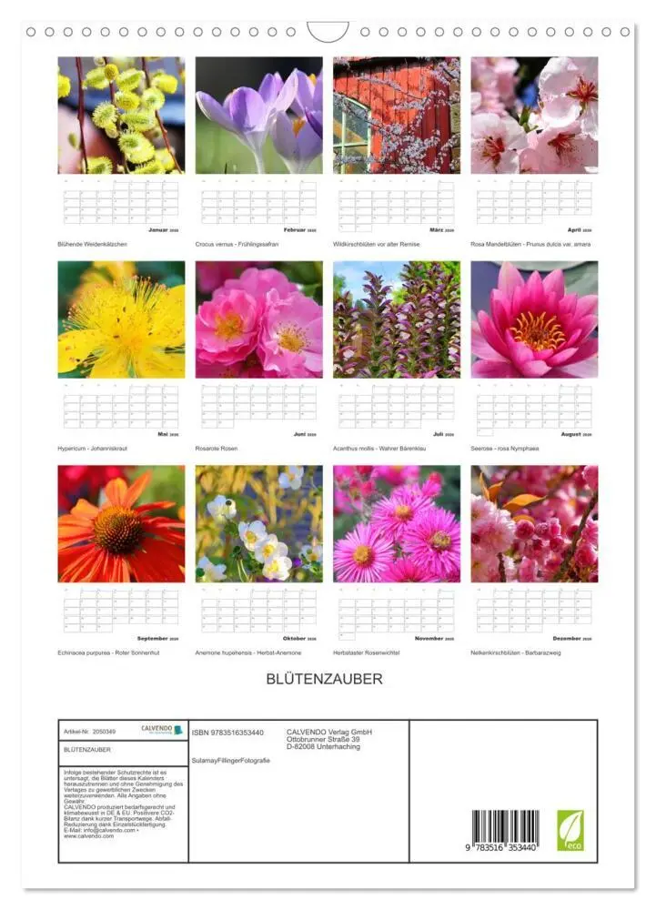 Bild: 9783516353440 | BLÜTENZAUBER (Wandkalender 2026 DIN A3 hoch), CALVENDO Monatskalender