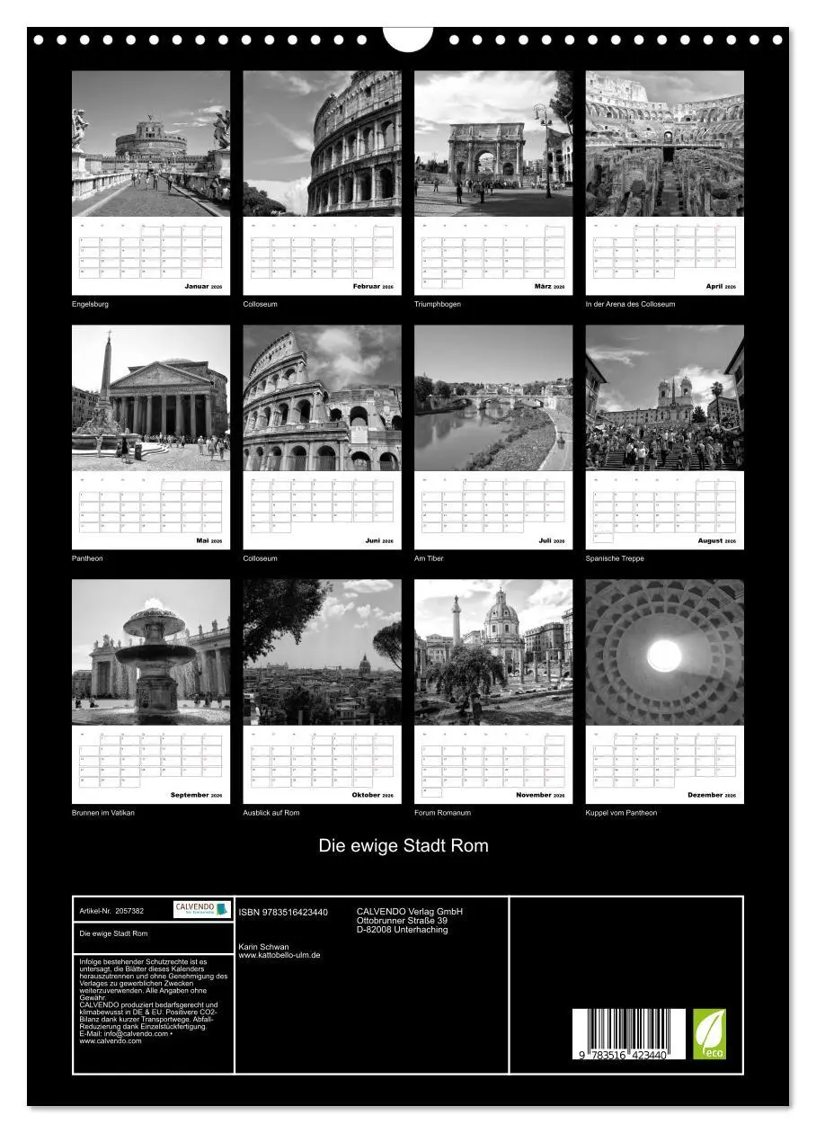 Bild: 9783516423440 | Die ewige Stadt Rom (Wandkalender 2026 DIN A3 hoch), CALVENDO...