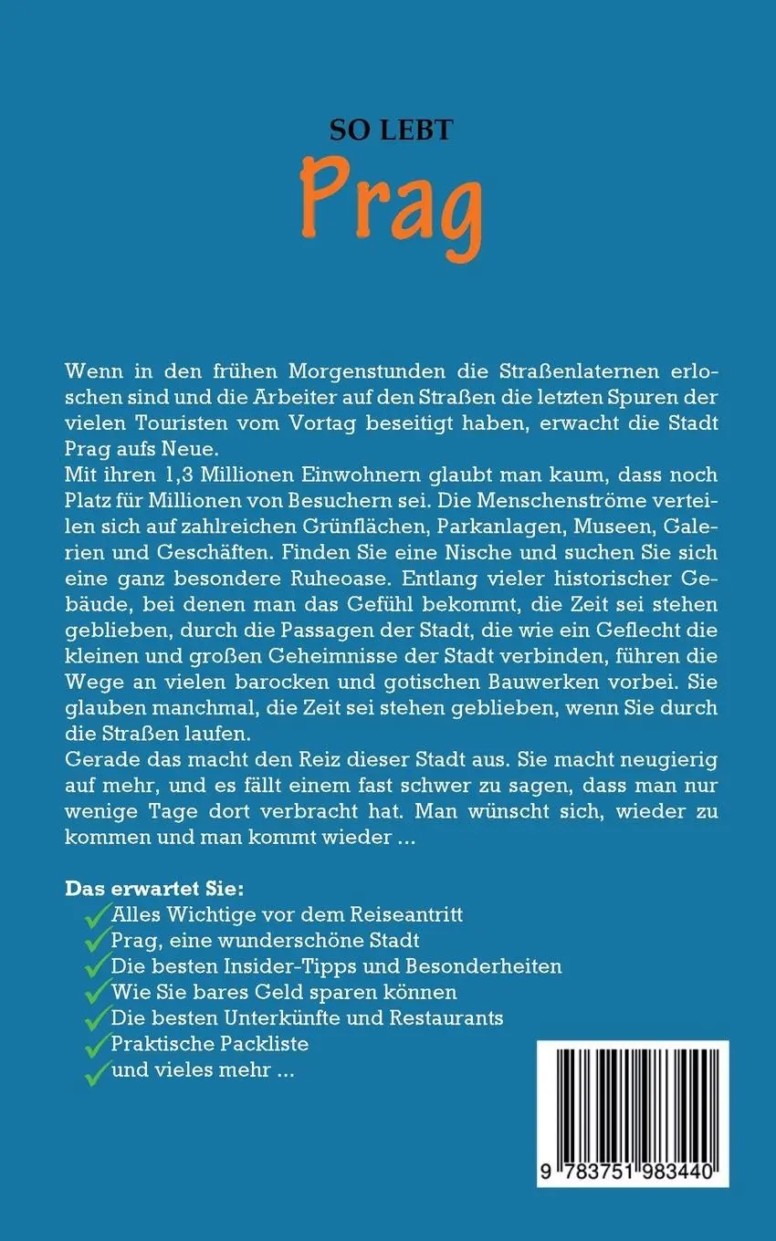 Rückseite: 9783751983440 | So lebt Prag: Der perfekte Reiseführer für einen unvergesslichen...