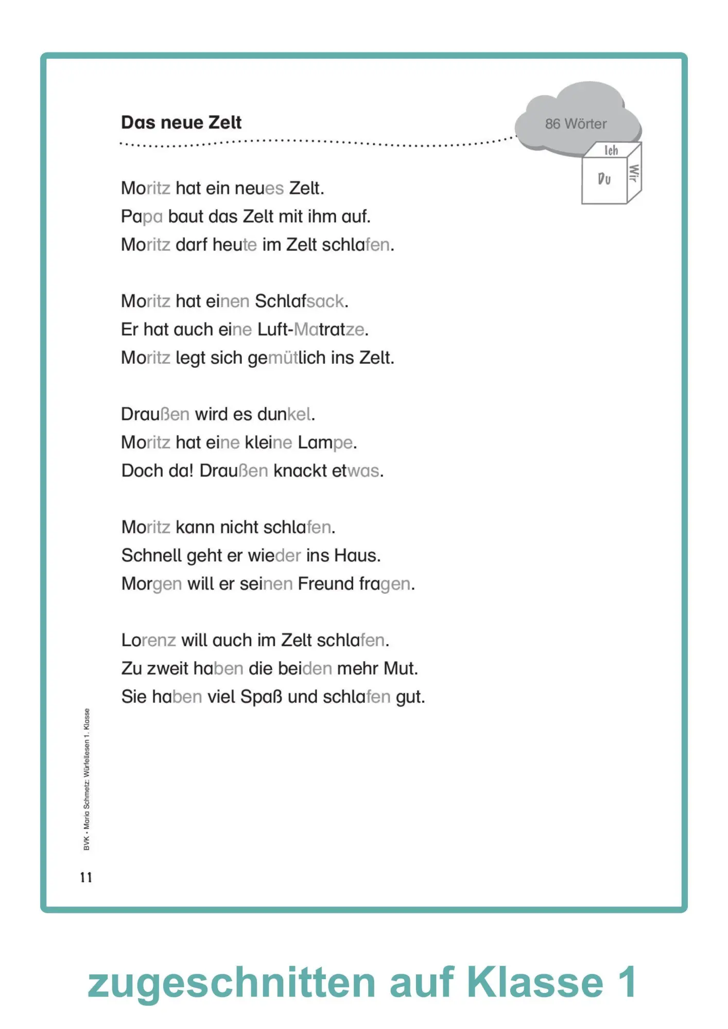 Bild: 9783965203440 | Würfellesen - 1. Klasse | Leseförderung mit vorbereiteten Texten