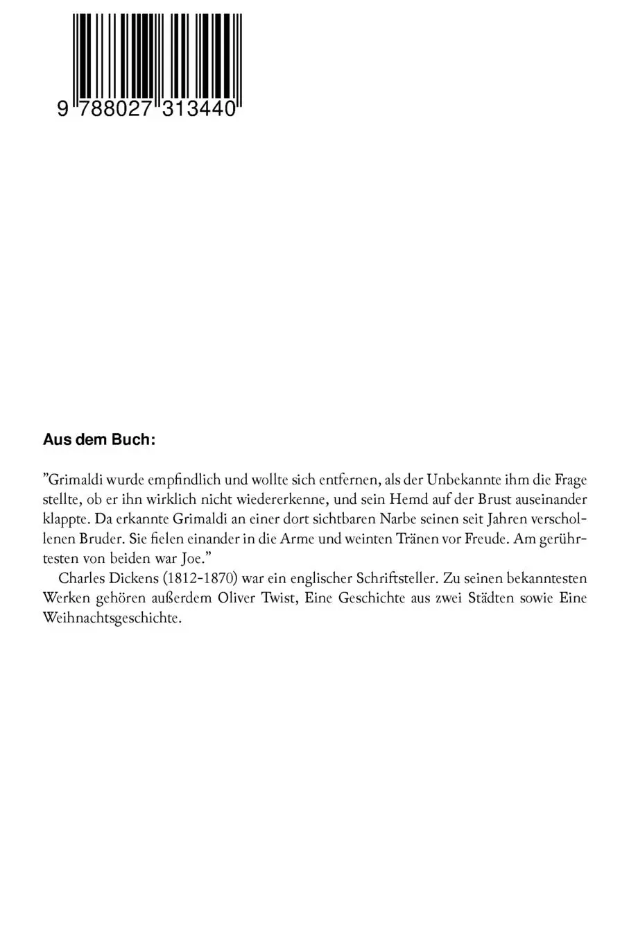 Rückseite: 9788027313440 | Clown Grimaldi | Charles Dickens | Taschenbuch | Englisch | 2018