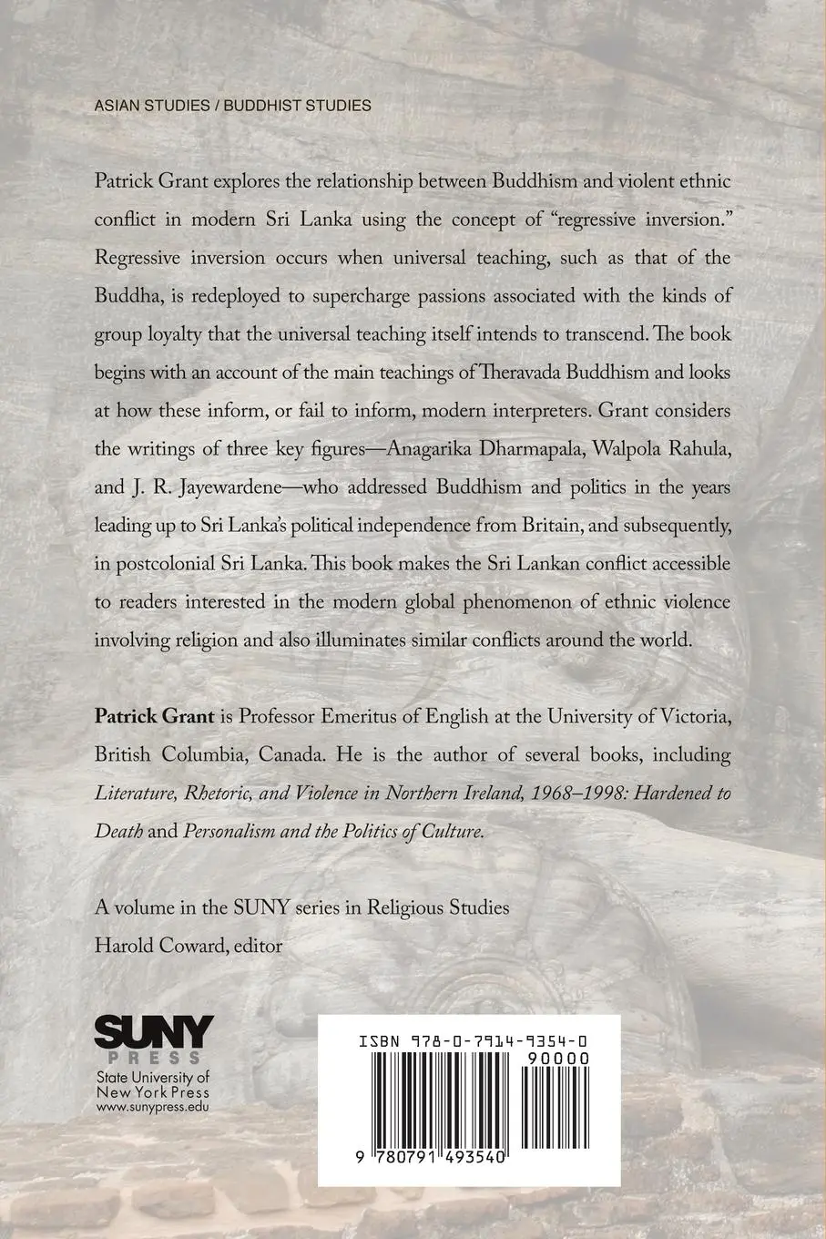 Rückseite: 9780791493540 | Buddhism and Ethnic Conflict in Sri Lanka | Patrick Grant | Buch