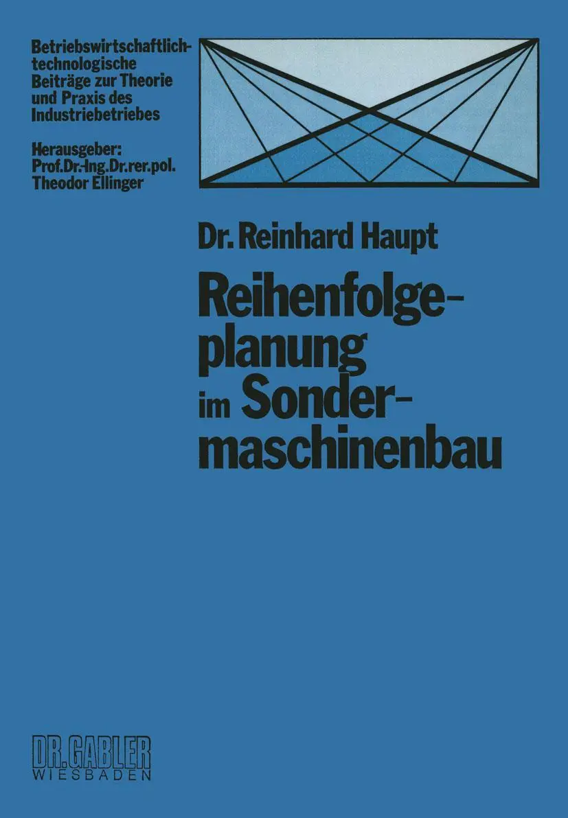 Cover: 9783409343640 | Reihenfolgeplanung im Sondermaschinenbau | Reinhard Haupt | Buch