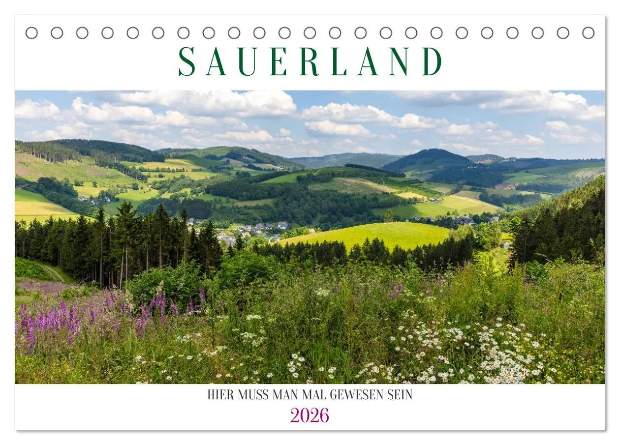 Cover: 9783457313640 | Sauerland - hier muss man mal gewesen sein (Tischkalender 2026 DIN...