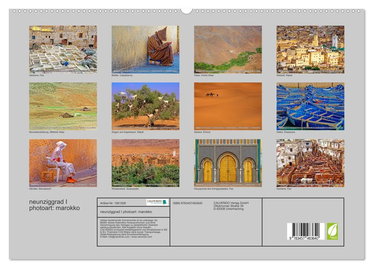 Bild: 9783457483640 | neunziggrad I photoart: marokko (hochwertiger Premium Wandkalender...