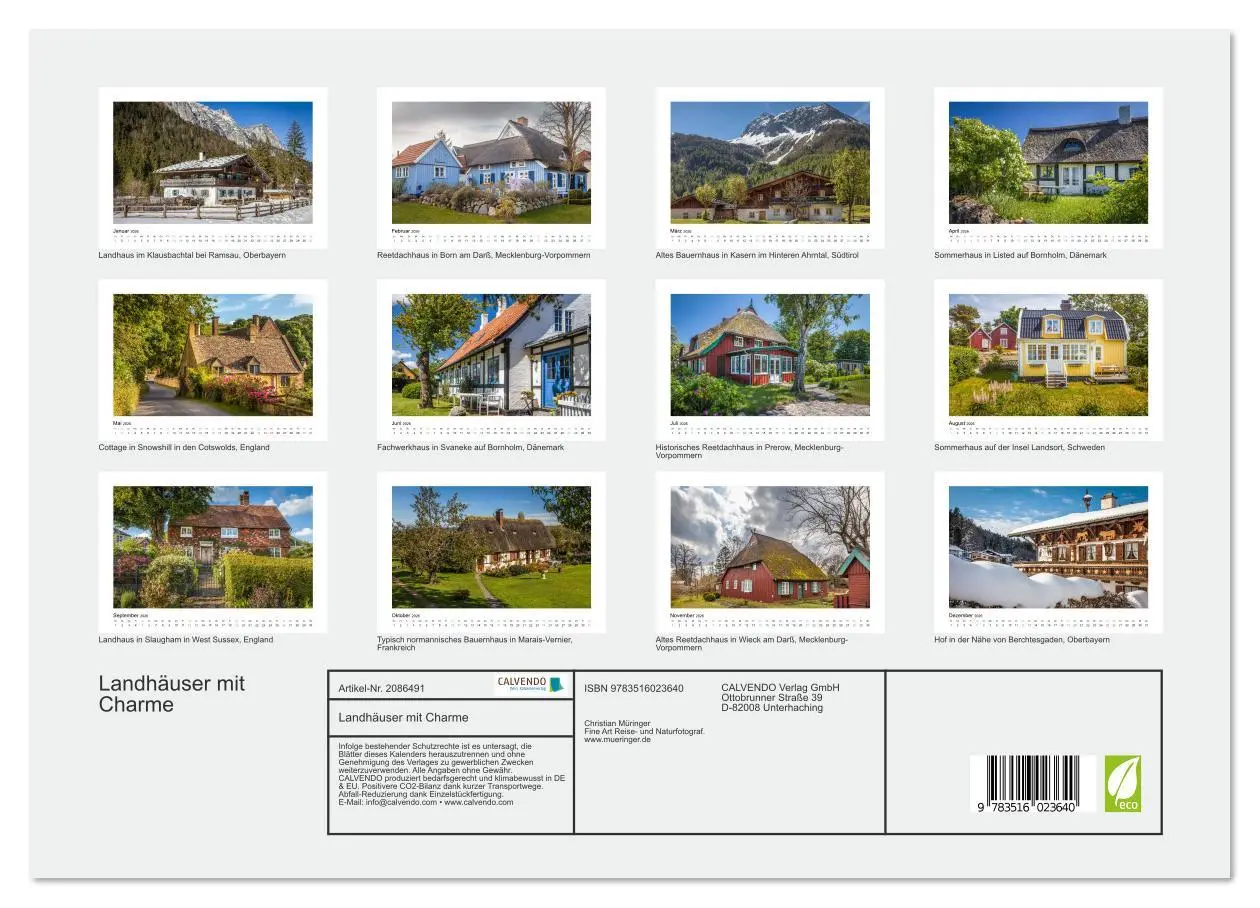 Bild: 9783516023640 | Landhäuser mit Charme (hochwertiger Premium Wandkalender 2026 DIN...