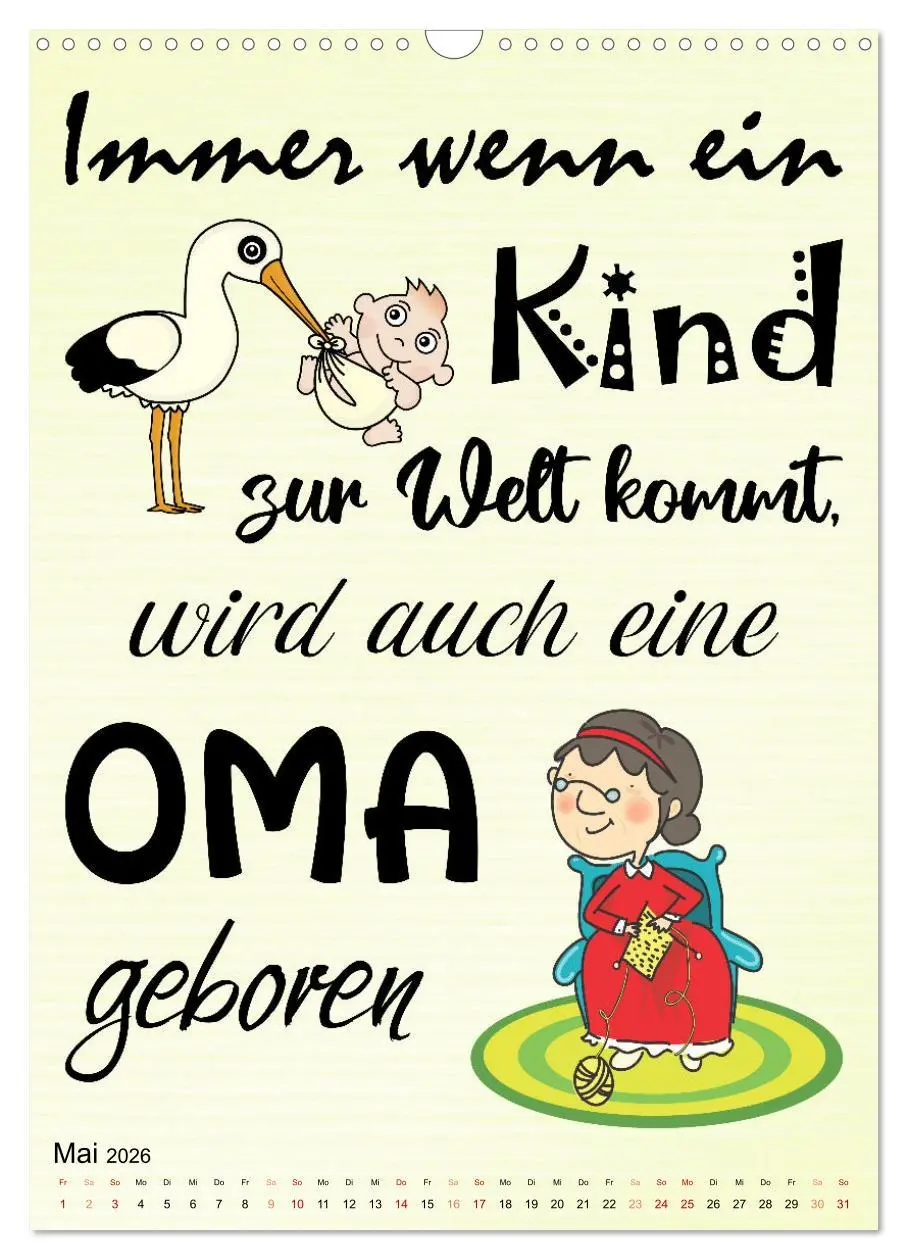 Bild: 9783516333640 | Glück ist, Oma zu sein (Wandkalender 2026 DIN A3 hoch), CALVENDO...