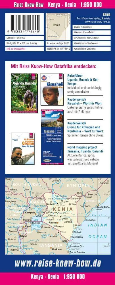 Bild: 9783831773640 | Reise Know-How Landkarte Kenia / Kenya (1:950.000) | Rump | 2 S.