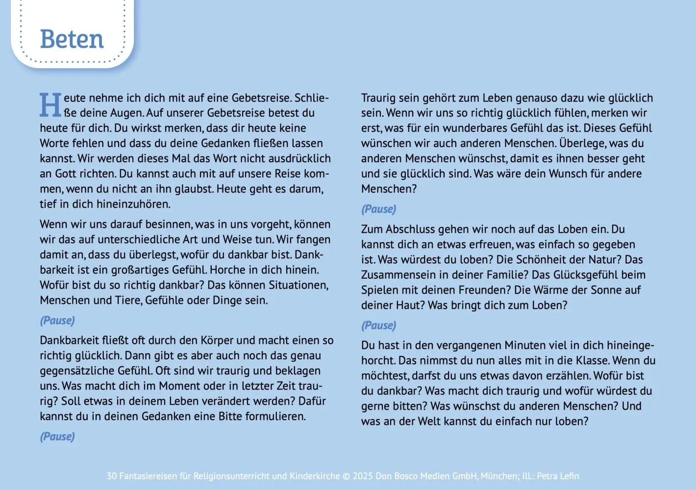 Bild: 4260694923740 | 30 Fantasiereisen für Religionsunterricht und Kinderkirche | Box
