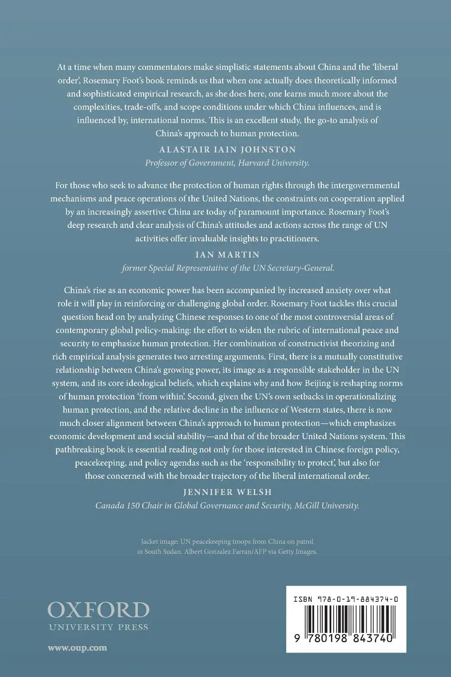 Rückseite: 9780198843740 | China, the Un, and Human Protection | Beliefs, Power, Image | Foot