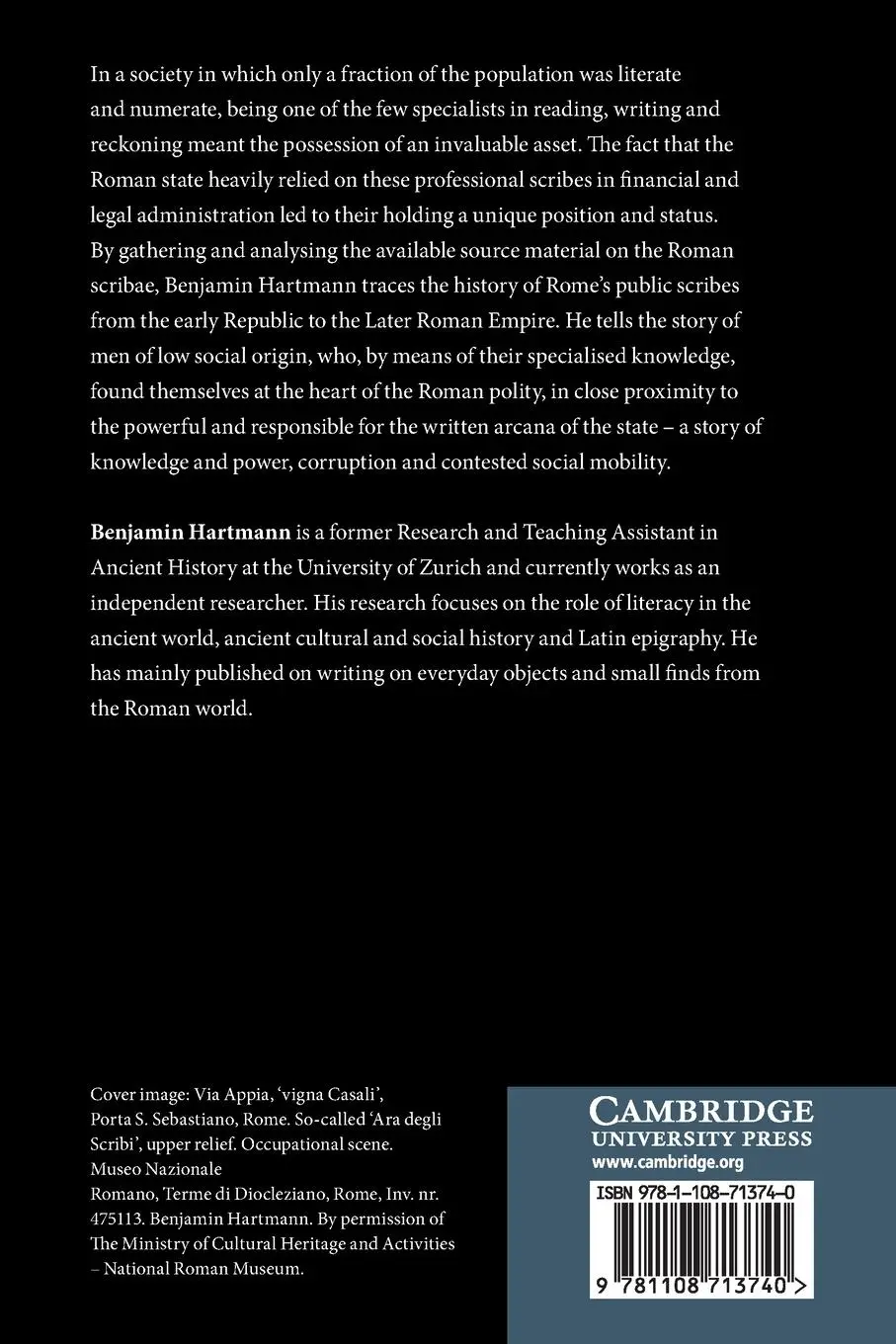 Rückseite: 9781108713740 | The Scribes of Rome | A Cultural and Social History of the Scribae